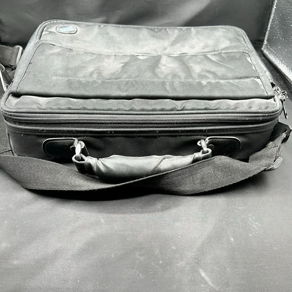 Vintage IBM Laptop Messenger Tote Bag Black Canvas 80s crossbody top handle‎ VTG